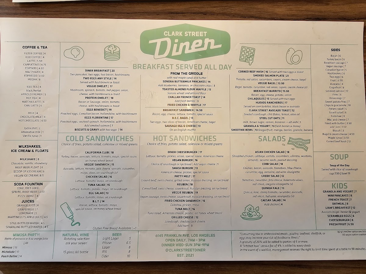 Clark Street Diner Menu - Image 4