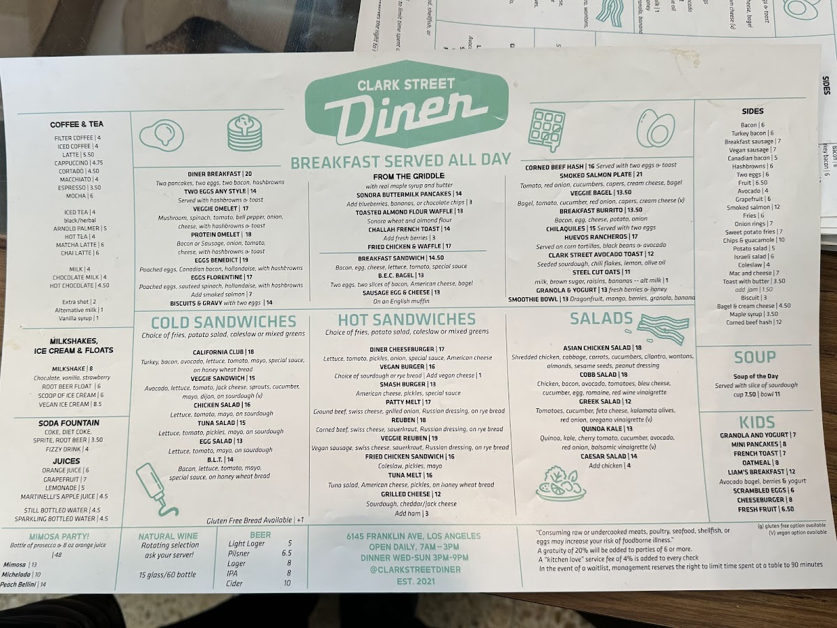 Clark Street Diner Menu - Image 5